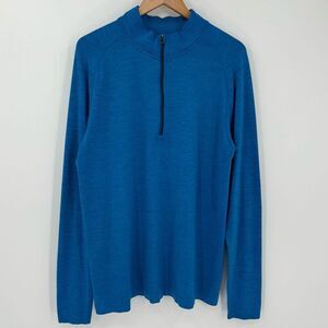 Lululemon Metal Vent Tech Long Sleeve Half Zip Shirt Blue Men XL Training